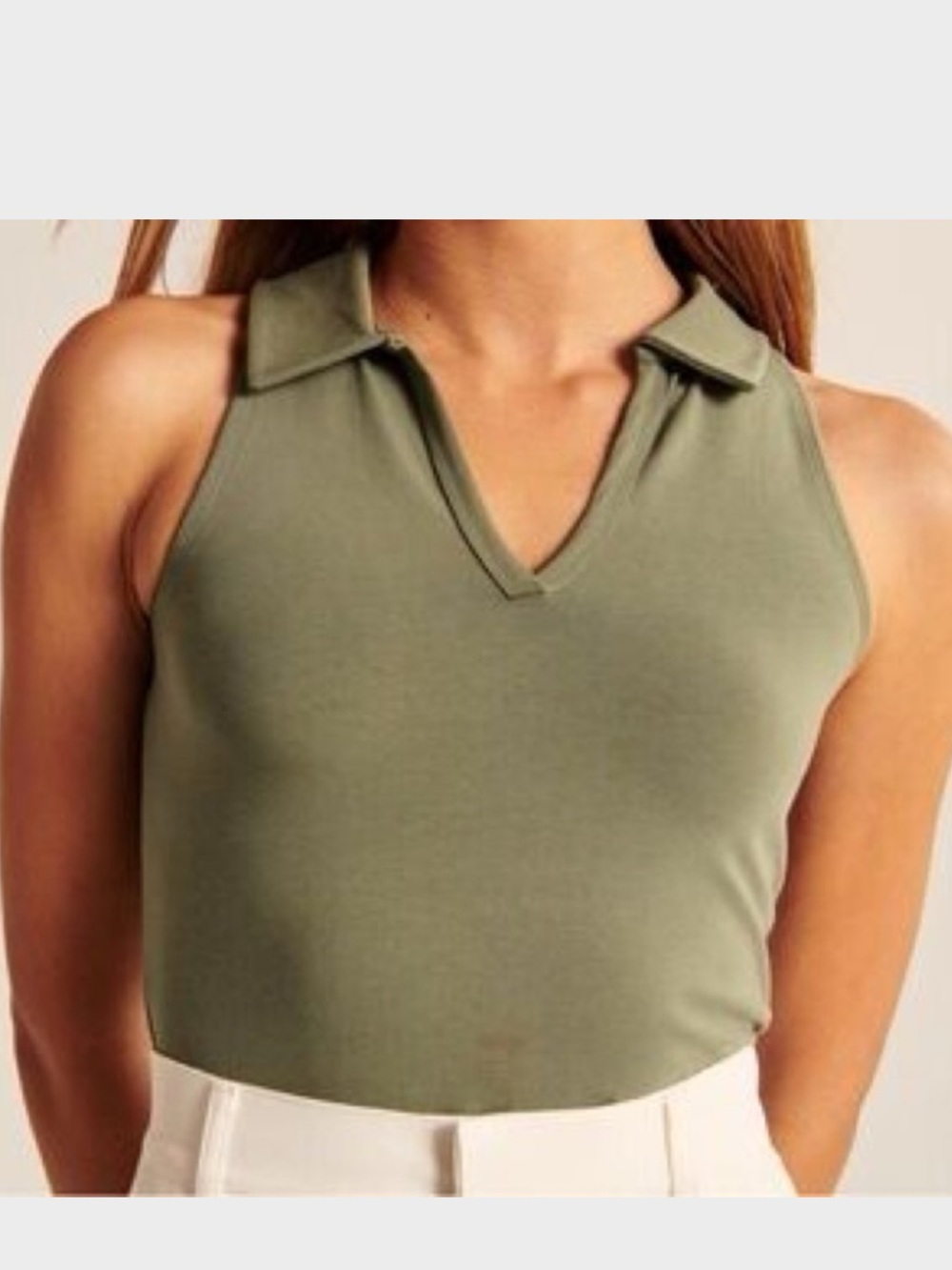 Abercrombie & Fitch // collared crop top